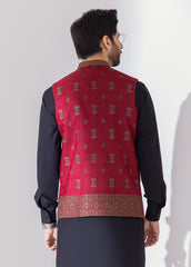 Red Full Embroidered Waistcoat