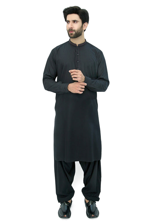 Shalwar Kameez I Black Kameez I Embroidered Shalwar kameez
