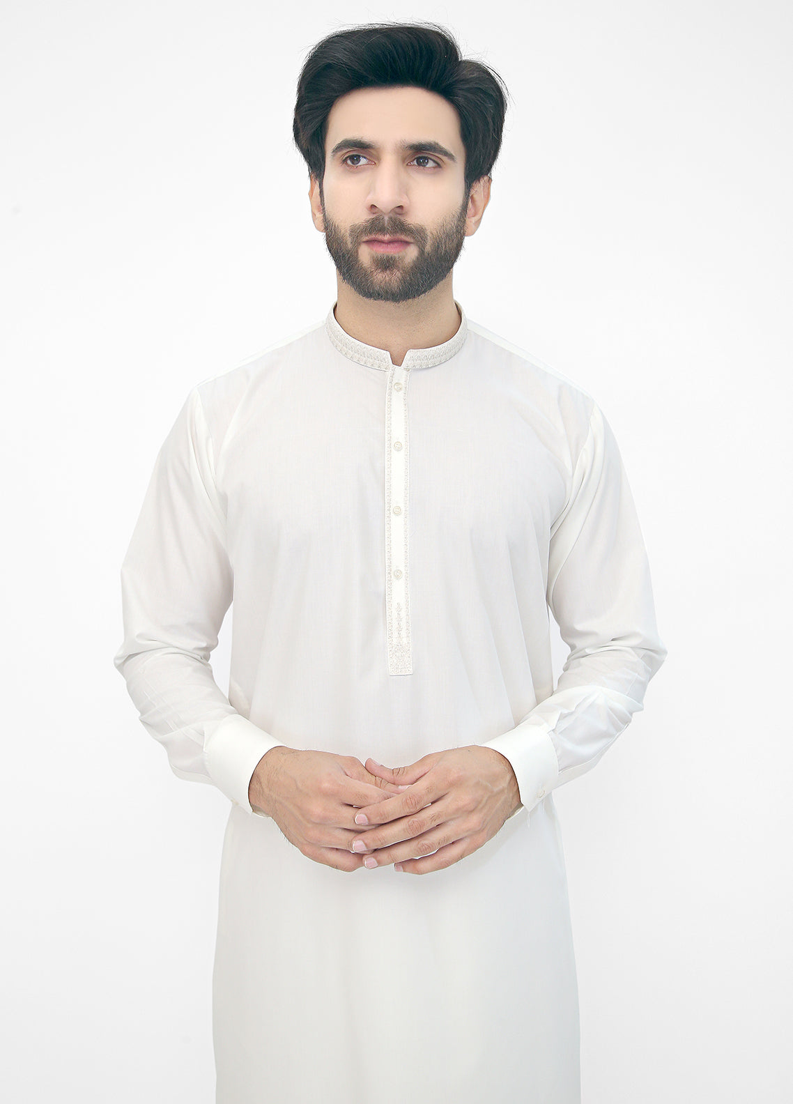 Embroidered White kameez Shalwar I White kameez Shalwar I Stylish Kameez Shalwar