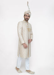 cream sherwani for groom