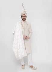 Designer White Sherwani