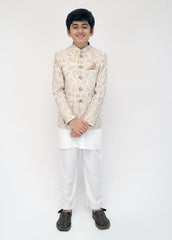 Beige embroidered princecoat