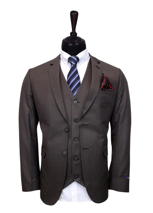 D. Brown 3 Piece Suit for Men