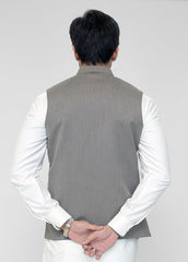 Light Grey Plain Waistcoat For Men's