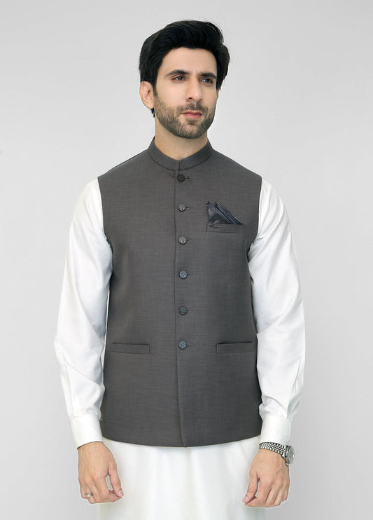 Dark Gray Waistcoat For Men's