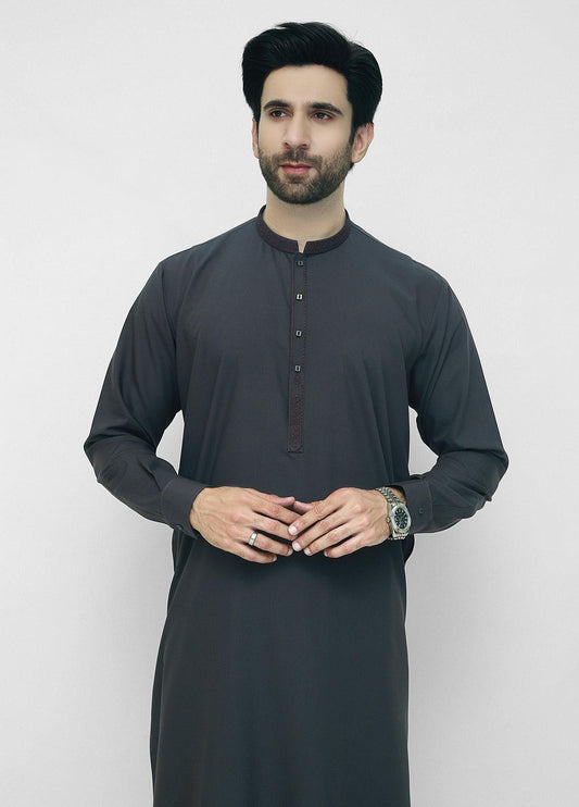 Grey Blue Men Shalwar Kameez