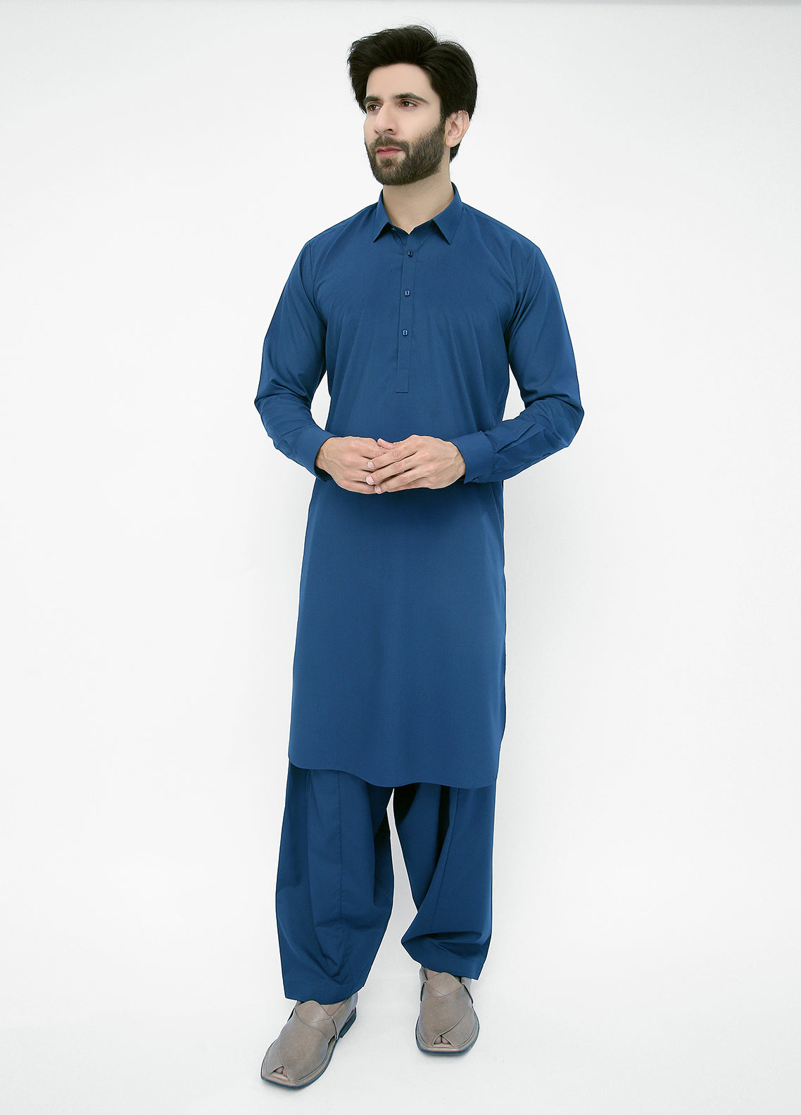 shalwar kameez I light navy blue I Designer Kameez Shalwar I Stylish Kameez Shalwar