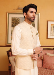 Cream Men Waistcoat