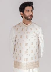 Off White Full Embroidered Waistcoat