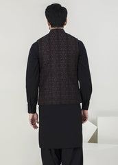Black with D-Brown Men Waistcoat