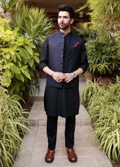 Navy Blue Men Waistcoat