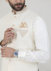 Off-White Embroidered Men's Waistcoat