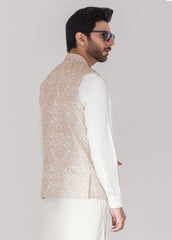 Light Fawn Full Embroidered Waistcoat