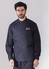 Dark Purple Hand Embroidered Waistcoat