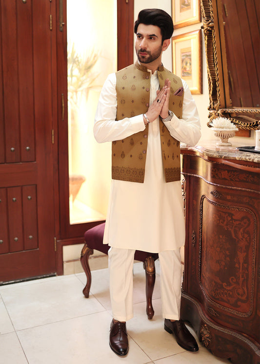 Men Golden Waistcoat