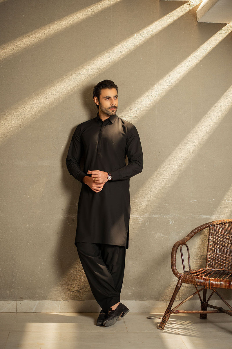 Black Shirt Color Shalwar Kameez C-10212
