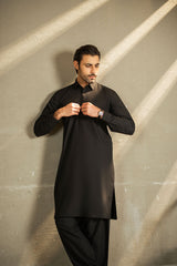 Black Shirt Color Shalwar Kameez C-10212