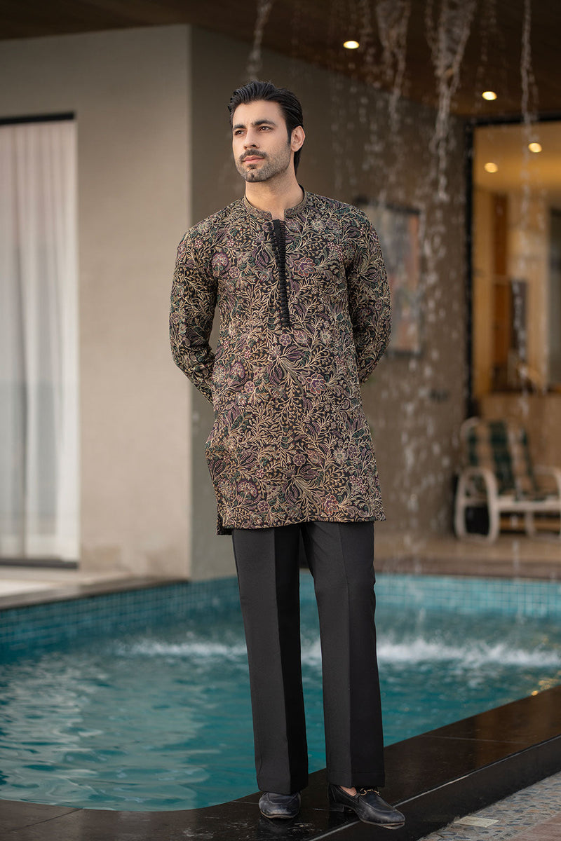 Black Embroidered Kurta Trouser FD-5068