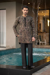 Black Embroidered Kurta Trouser FD-5068