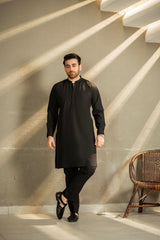 Black Embroidered Kurta Trouser C-10215