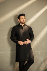 Black Embroidered Kurta Trouser C-10215