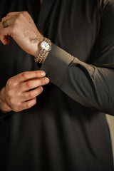 Black Embroidered Kurta Trouser C-10215