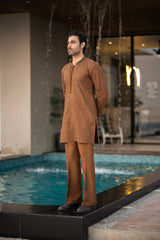 Brown Embroidered Kurta Trouser FD-5067