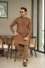 Brown Embroidered Kurta Trouser C-10207