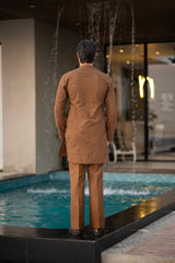 Brown Embroidered Kurta Trouser FD-5067