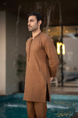 Brown Embroidered Kurta Trouser FD-5067