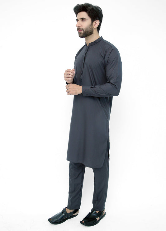 Charcoal Gray Kameez Trouser I Charcoal Gray kurta Pajama I Charcoal Gray Kameez Shalwar