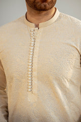 Cream Embroidered Kurta Trouser FD-5066