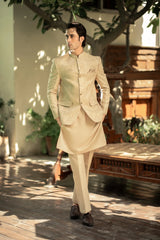 Beige Embroidered Prince Coat PC-578