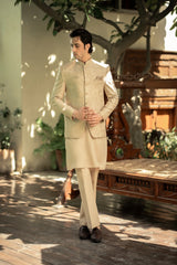 Beige Embroidered Prince Coat PC-578
