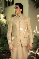 Beige Embroidered Prince Coat PC-578