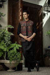 Multi-Color Embroidered  Waistcoat W-2889