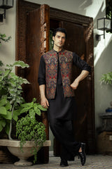 Multi-Color Embroidered  Waistcoat W-2889