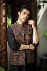 Multi-Color Embroidered  Waistcoat W-2889