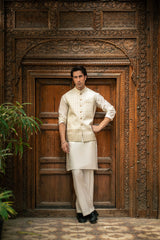 Off-White Embroidered  Waistcoat W-3006