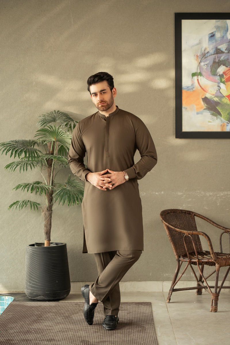 Greyish Brown Kurta Trouser C-10203