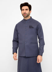 Grey Blue Waistcoat suit