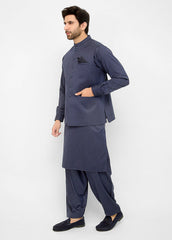 Grey Blue Waistcoat suit