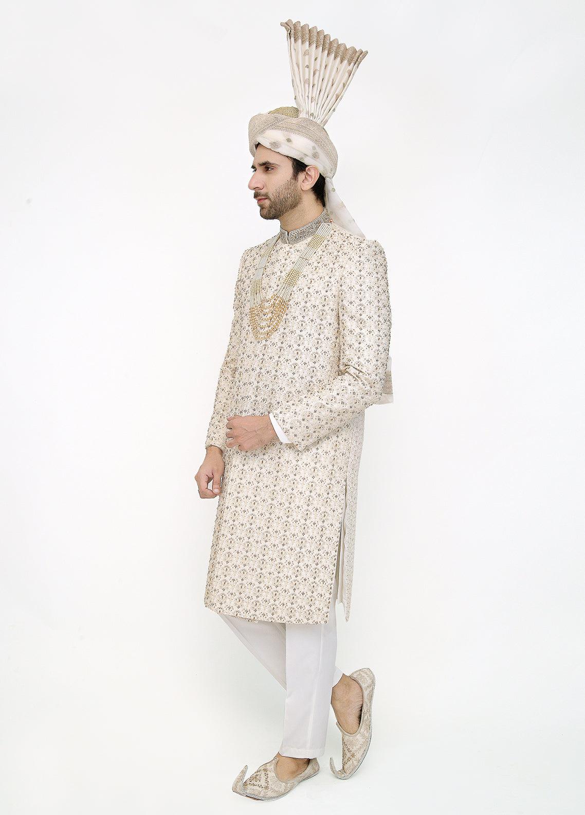 White Traditional Sherwani 