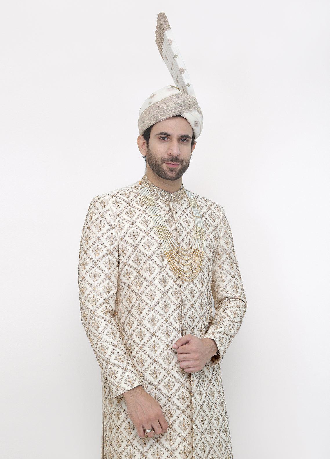 Luxury White Sherwani 