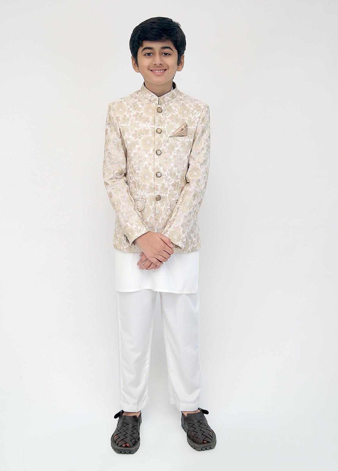 Beige embroidered princecoat
