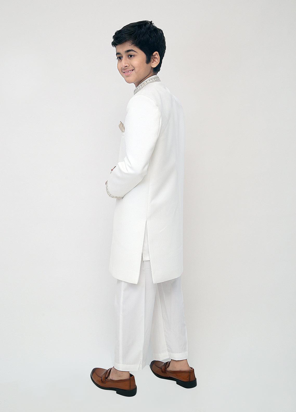 Off-White Sherwani for Children
