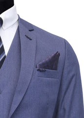 Denim Blue 3 Piece Suit for Men
