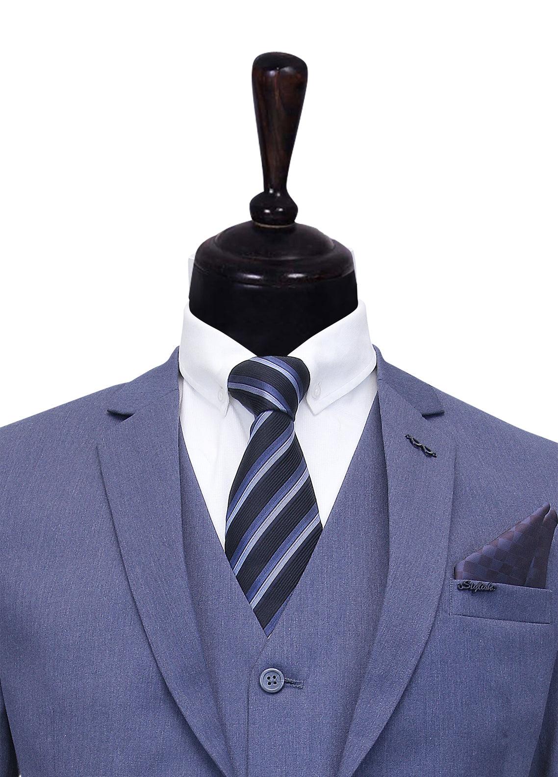 Denim Blue 3 Piece Suit for Men
