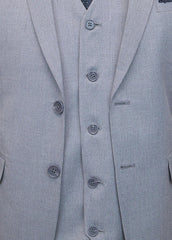 Light Grey Men 3 Pcs Suit