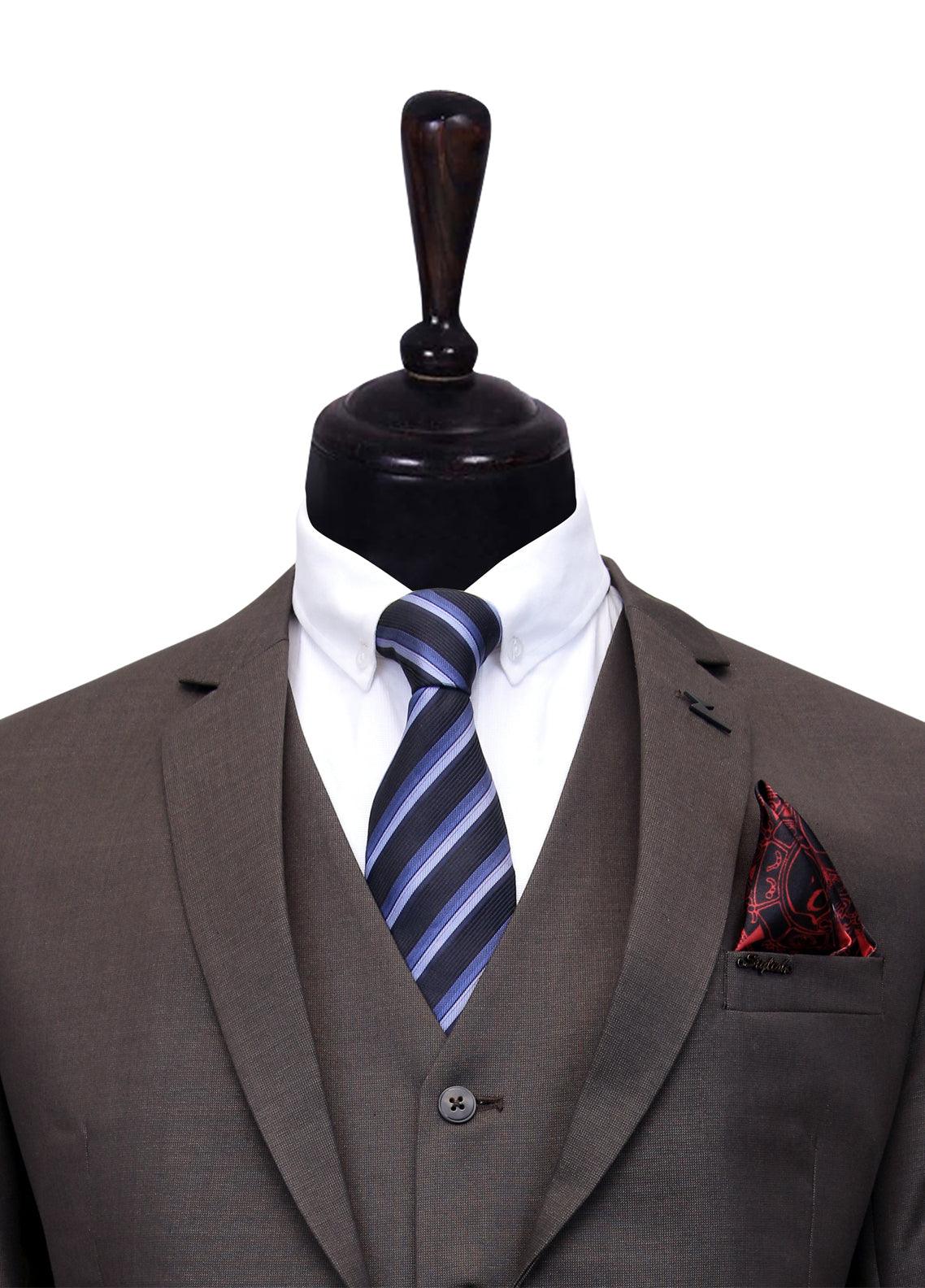 Stylish D. Brown 3 Pcs Suit
